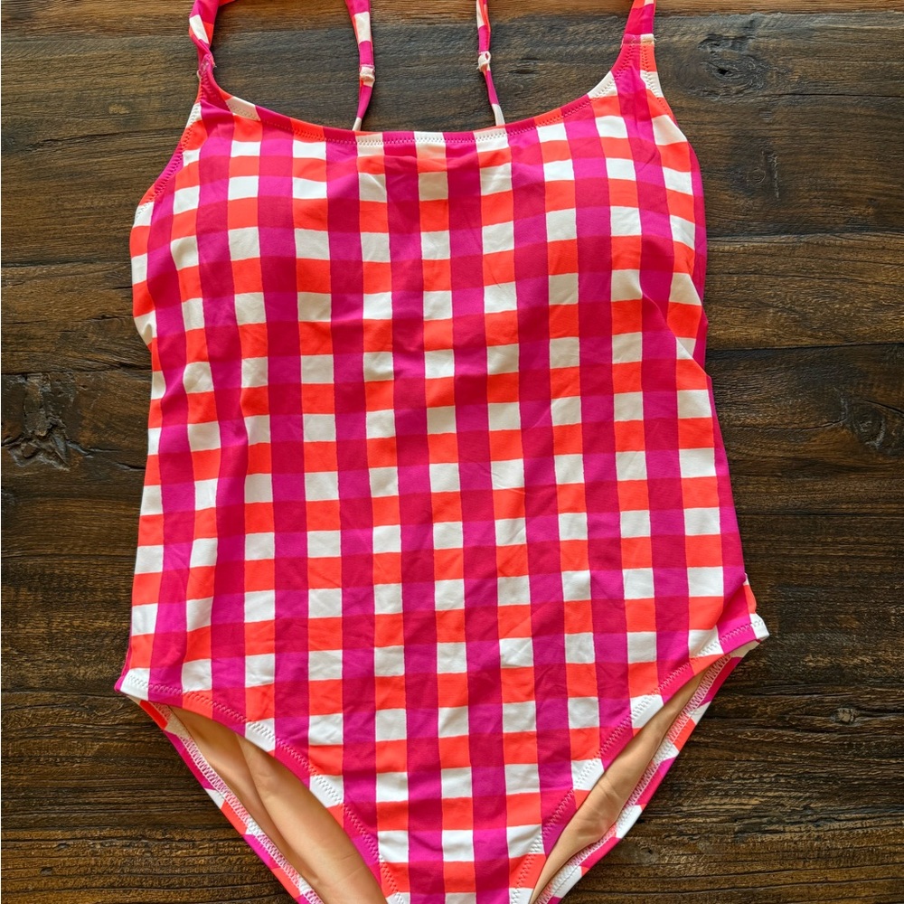 J. Crew Pink SZ block print